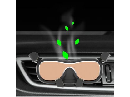 Gravitační držák smartphonu do auta na mřížku čelního skla s osvěžovačem vzduchu černý