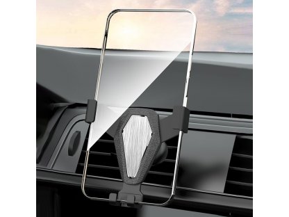 Gravitační držák do auta pro smartphone na mřížce stříbrný