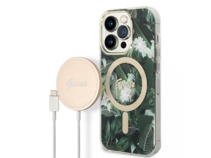 GUBPP14XHJEACSA Jungle MagSafe set Pouzdro + nabíječka pro iPhone 14 Pro Max - 6,7" - zelené