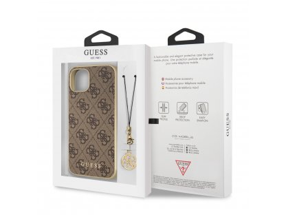 Zadní Kryt Guess 4G Charms pro iPhone 13 - hnědý