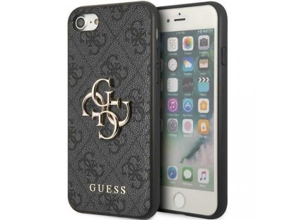 Guess Pevný obal 4G velké kovové logo pro iPhone 7 / 8 / SE 2020 / 2022 - šedé 