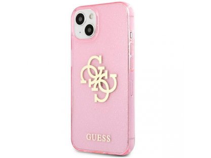 Guess Pevné pouzdro Glitter 4G Big Logo pro iPhone 13 mini 5,4" - růžové