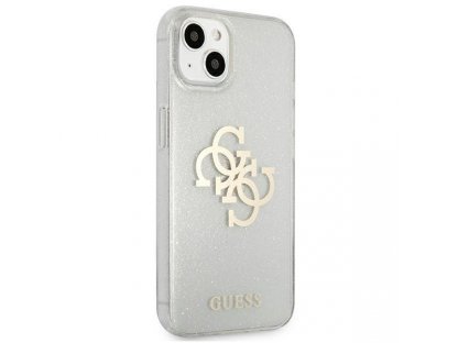 Guess pevné pouzdro Glitter 4G Big Logo pro iPhone 13 mini 5,4" - průhledné 