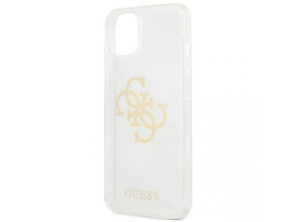 Guess pevné pouzdro Glitter 4G Big Logo pro iPhone 13 mini 5,4" - průhledné 