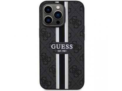 Guess Pevný obal 4G Printed Stripes MagSafe pro iPhone 13 Pro / 13 6,1" - černý 