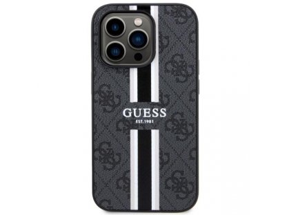 Guess Pevné pouzdro 4G Printed Stripes MagSafe pro iPhone 14 Pro 6,1" - černé