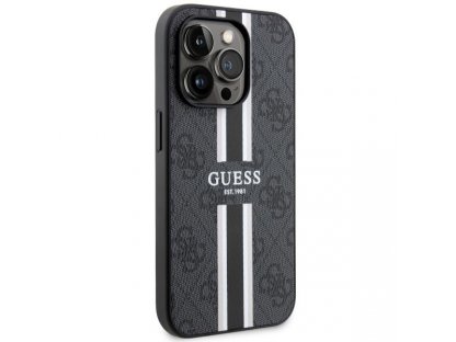 Guess Pevné pouzdro 4G Printed Stripes MagSafe pro iPhone 14 Pro 6,1" - černé