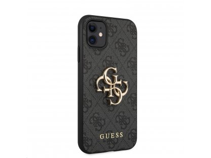 Zadní Kryt Guess PU 4G Metal Logo pro iPhone 11 - šedý