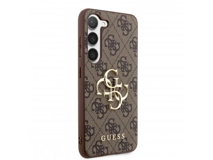 Zadní kryt Guess PU 4G Metal Logo pro Samsung Galaxy S23 Plus - hnědé