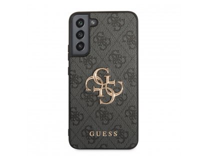 Zadní kryt Guess PU 4G Metal Logo pro Samsung Galaxy S23 Plus - šedý