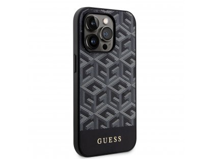 Guess PU G Cube MagSafe Kompatibilní Zadní Kryt pro iPhone 14 Pro Black