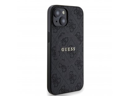 Kryt Guess PU Leather 4G Colored Ring MagSafe pro iPhone 14 - černý