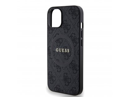 Kryt Guess PU Leather 4G Colored Ring MagSafe pro iPhone 14 - černý