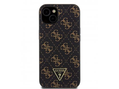 Kryt Guess PU Leather 4G Triangle Metal Logo pro iPhone 13 - černý