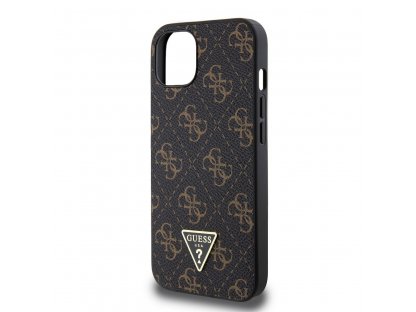 Kryt Guess PU Leather 4G Triangle Metal Logo pro iPhone 13 - černý