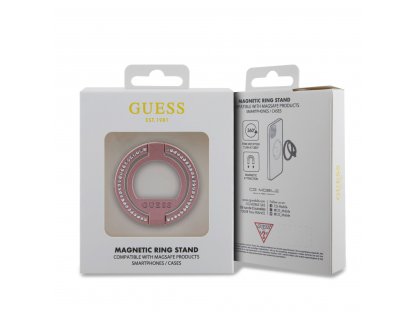 Guess Rhinestones MagSafe Ringstand Pink