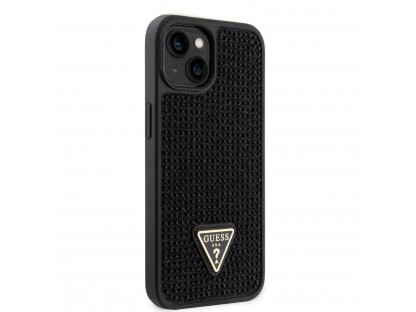 Guess Rhinestones Triangle Metal Logo Kryt pro iPhone 14 - černý