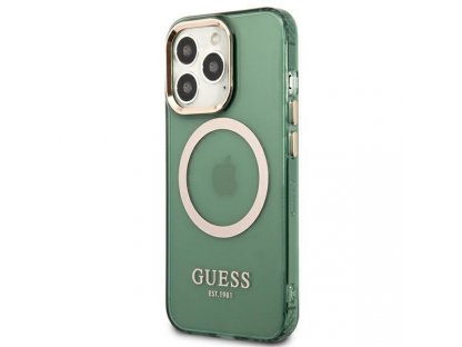 GUHMP13LHTCMA Pevné pouzdro Gold Outline Translucent MagSafe pro iPhone 13 Pro / 13 - 6,1" - zelené