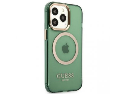 GUHMP13LHTCMA Pevné pouzdro Gold Outline Translucent MagSafe pro iPhone 13 Pro / 13 - 6,1" - zelené