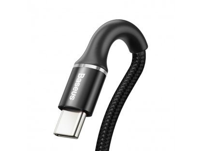 Halo Data Cable odolný nylonový kabel USB / USB-C s diodou LED 3A 0,5M černý (CATGH-A01)