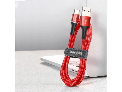 Halo Data Cable odolný nylonový kabel USB / USB-C s diodou LED 3A 0,5M černý (CATGH-A01)