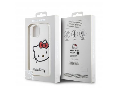 Kryt Hello Kitty IML Head Logo pro iPhone 15 - bílý