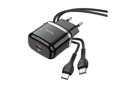 HOCO charger Type C PD 20W Fast Charge Victorious with cable for Type C N24 black