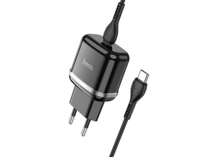HOCO charger Type C PD 20W Fast Charge Victorious with cable for Type C N24 black