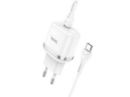 HOCO charger Type C PD 20W Fast Charge Victorious with cable for Type C N24 white