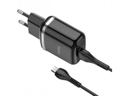 HOCO N3 Charger USB 3A QC3.0 Fast Charge + MicroUSB Cable Black
