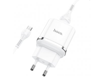 HOCO N3 Charger USB 3A QC3.0 Fast Charge + microUSB Cable White