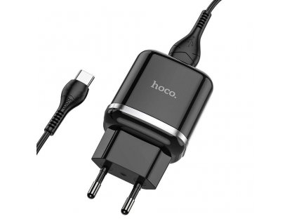 HOCO N3 Charger USB 3A QC3.0 Fast Charge + USB-C Cable Black