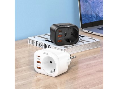 HOCO NS3 Multifunkční nabíječka 2x USB QC3.0 + USB-C + Zásuvka White