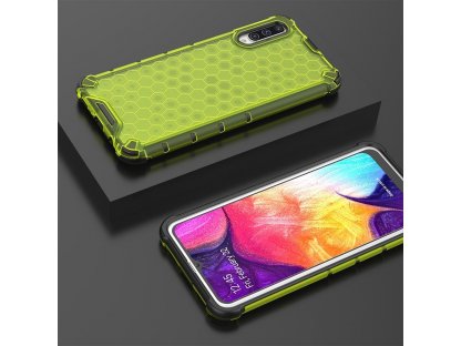 Honeycomb pancéřové pouzdro s gelovým rámem Samsung Galaxy A50 zelené