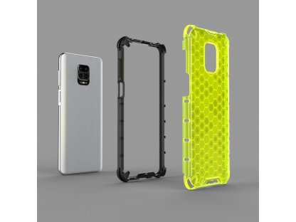 Honeycomb pancéřové pouzdro s gelovým rámem Xiaomi Redmi Note 9 Pro / Redmi Note 9S červené