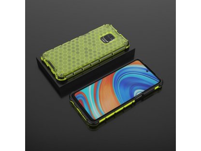 Honeycomb pancéřové pouzdro s gelovým rámem Xiaomi Redmi Note 9 Pro / Redmi Note 9S zelené