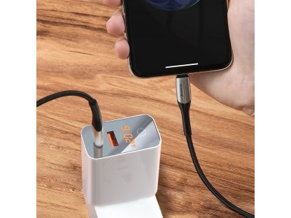 Horizontální datový kabel Type-C k iP PD 18W 1m - černý