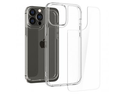 Hybridní pouzdro Quartz pro iPhone 13 Pro s tvrzeným sklem a průhledným TPU