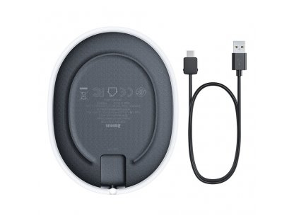 Jelly 15 W bezdrátová nabíječka Qi pro sluchátka + kabel USB - USB-C černá (WXGD-01)