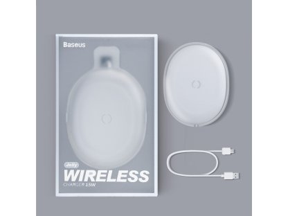 Jelly 15 W bezdrátová nabíječka Qi pro sluchátka + kabel USB - USB-C černá (WXGD-01)