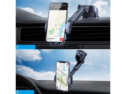 Joyroom Bezdrátová nabíječka do auta a držák telefonu na palubní desku Qi nabíječka 15 W černá (JR-ZS241)