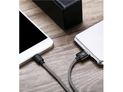 K-ONE Series nylonový kabel USB / micro USB 2.1A 0,25M černý