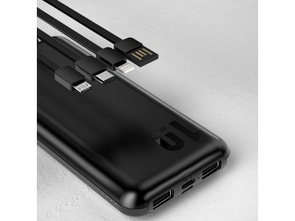 K6Pro univerzální powerbanka 10000mAh s USB kabelem, USB-C, Lightning bílá (K6Pro-white)