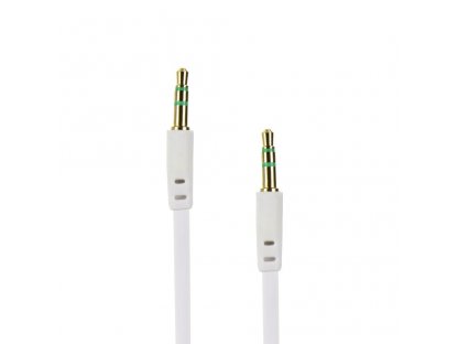 Kabel AUX JACK STEREO 3,5mm BOX bílý 1m (v krabici)