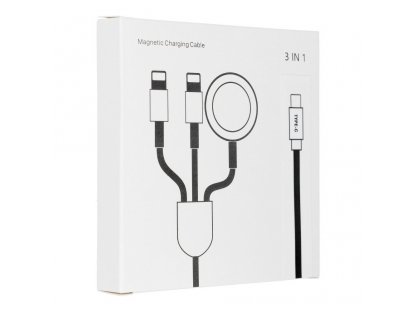 Kabel typu USB-C 3v1 pro iPhone Lightning 8-pin + iPhone Lightning 8-pin + iWatch 3W 1A bílý