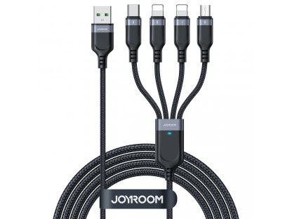 USB 4v1 USB-A - USB-C / 2 x Lightning / Micro nabíjecí a datový kabel 1,2 m Joyroom - černý