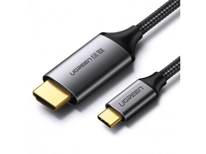 Kabel USB-C na HDMI samec-samec s hliníkovým pláštěm 1,5 m (šedočerný) (MM142 50570)