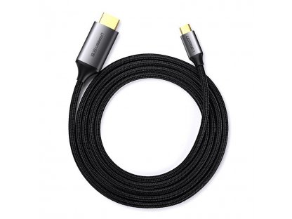 Kabel USB-C na HDMI samec-samec s hliníkovým pláštěm 1,5 m (šedočerný) (MM142 50570)