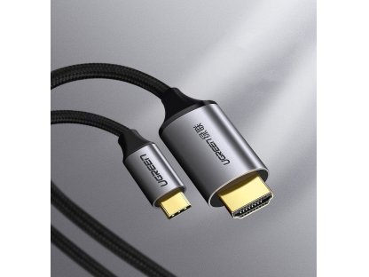 Kabel USB-C na HDMI samec-samec s hliníkovým pláštěm 1,5 m (šedočerný) (MM142 50570)