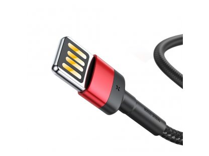 Kabel USB Cafule - iPhone Lightning 8-pin 2,4A 1 metr červený/černý CALKLF-G91